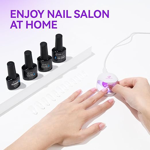gelike ec 6 in 1 Nail Glue Gel: 2 Pcs Gel Nail Polish for Press on Nails - Nail Glue Strong Easy and Long Last for False Acrylic Tip - Base Coat for Salon Home Polish