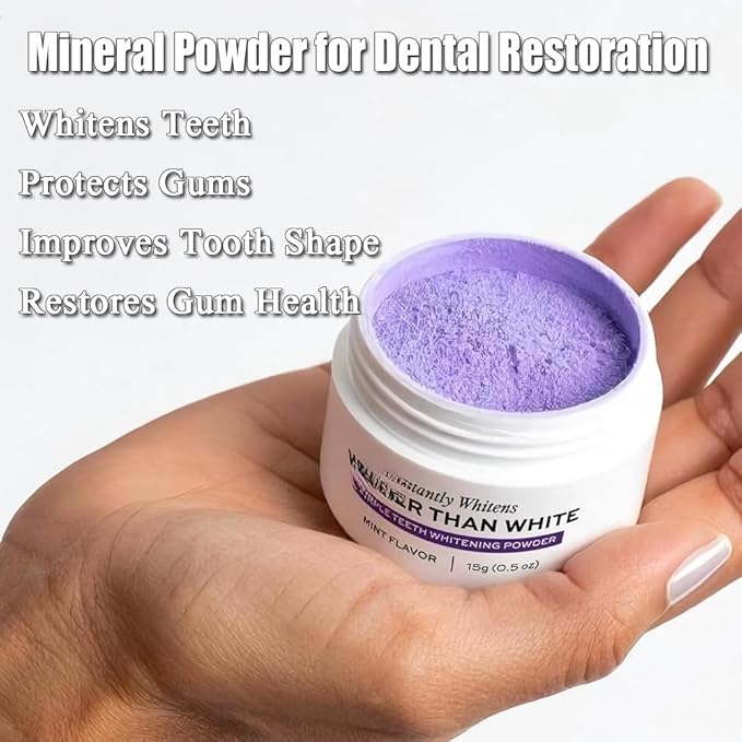 Teeth Whitening Powder, Niacinamide-containing Purple Enamel Repair and Whitening Powder, Freshens Breath, Gently Cares for Sensitive Teeth