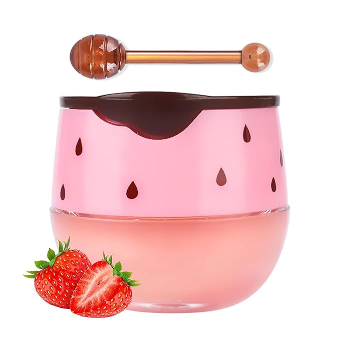 Strawberry Sleeping Lip Mask,Honey Balm Strawberry Lips