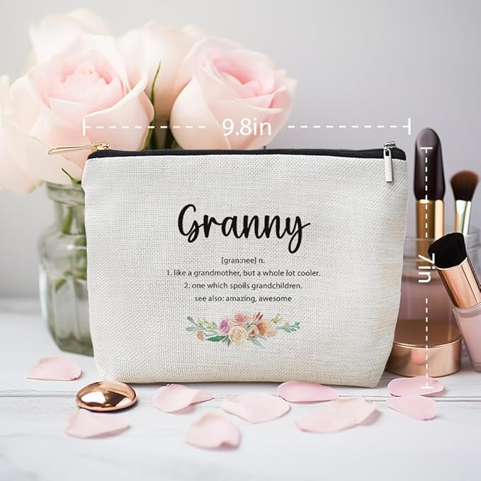 MOTERMATE Granny Gifts Makeup Bag, Best Granny Gifts for Christmas from Grandkids Granddaughter Grandson Cosmetic Bag for Women, Grandmother Gift Toiletry Bags Zipper Makeup Pouch