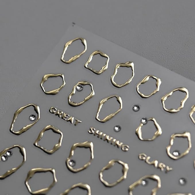 Gold Nail Art Stickers 5d Embossed Gold Nail Decals for Nail Art Designs Self Adhesive Silver Nail Stickers Decals Rhinestone Nail Supplies for Women DIY Manicure Accessories 2Pcs
