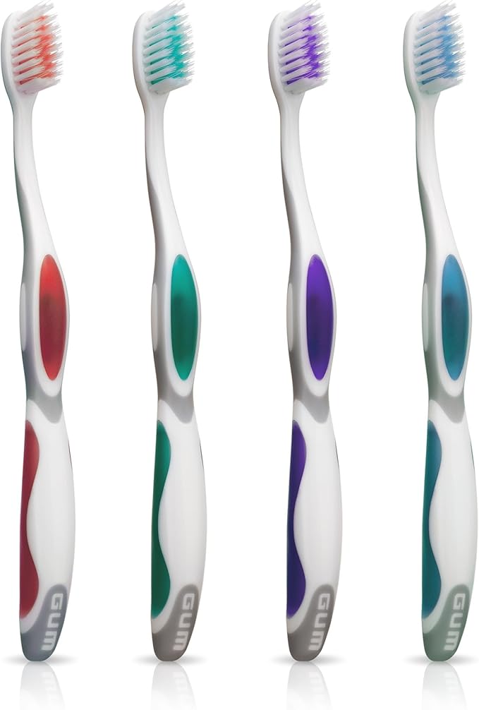 GUM Summit+ Soft Toothbrush, Ultra Fine Tapered Bristles for More Effective Plaque Removal, Extra Soft Toothbrushes for Adults, 1 Count (Pack of 120)