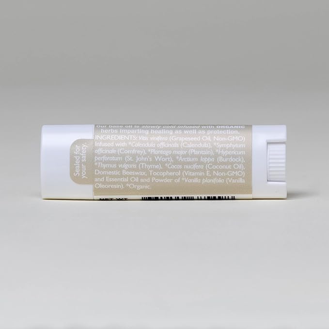 Soothing Natural Vanilla Lip Balm, Beeswax Fragrance