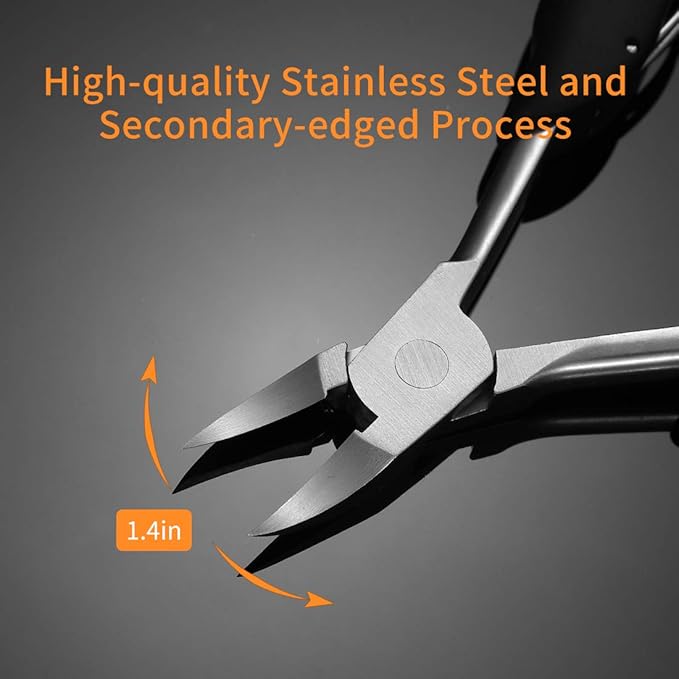 Toenail Clipper is for Thick and ingrown toenails. Its Long-Handled Stainless Steel Scissors and Files Meet The Trimming Needs of Adults and The Elderly with Thick toenails.