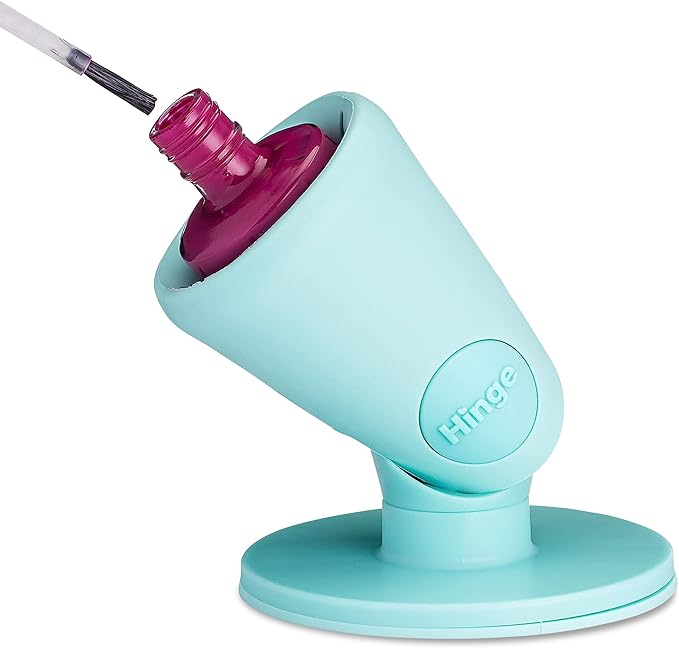 tweexy Hinge Untippable Nail Polish Bottle Holder | Anti-Spill Nail Polish Holder Stand, Tilted, IntelliStick Airlock Suction | Fingernail Painting, Nail Art Tools | Nail Polish Accessories (Zen Green)