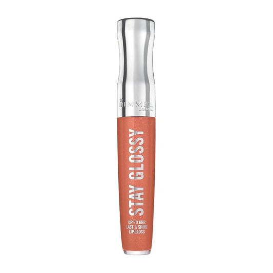 Rimmel London Stay Glossy, 465 Melon-Air, Lip Gloss, Non-Sticky, Color and Shine, Up To 6-Hour Wear, Precise Applicator, 0.18oz