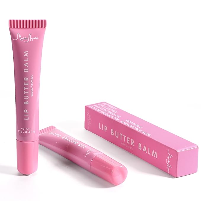 Deep Hydrating Lip Butter Balm - Hydrating Lip Treatment with Glossy Finish, Shea Butter, Vitamin E, Peptides & Hyaluronic Acid - Vegan, Non-Sticky, Lip Care - 2 Pack (Sheer Pink-Unscented)