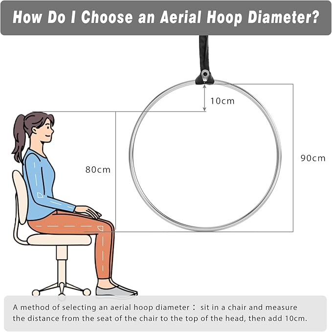 Aerial Lyra Hoop Rigging Set 25mm Stainless Steel 31inch to 39 inch