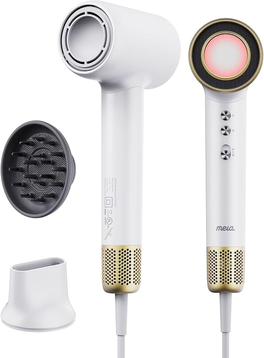 Professional Ionic Hair Dryer for Salon-Quality Results at Home - Lightweight Fast Drying Blow Dryer with Magnetic Attachments & Cool Shot Button, cUL Certified for Safe Styling, Travel Friendly