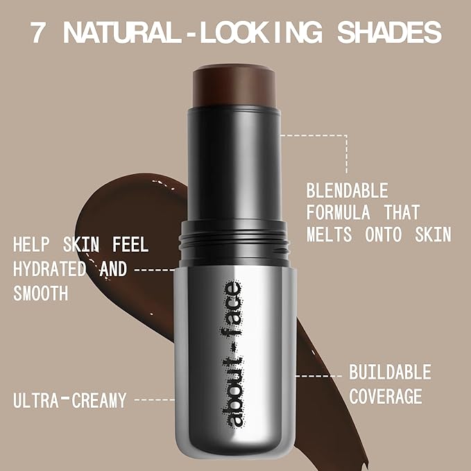 about-face Beach Freak Bronzer Stick Surf Curse– Ultra-Creamy, Vegan Bronzer & Contour Stick with Skincare Benefits – Dewy Finish – Hydrating Formula with Daikon Seed Extract – Medium