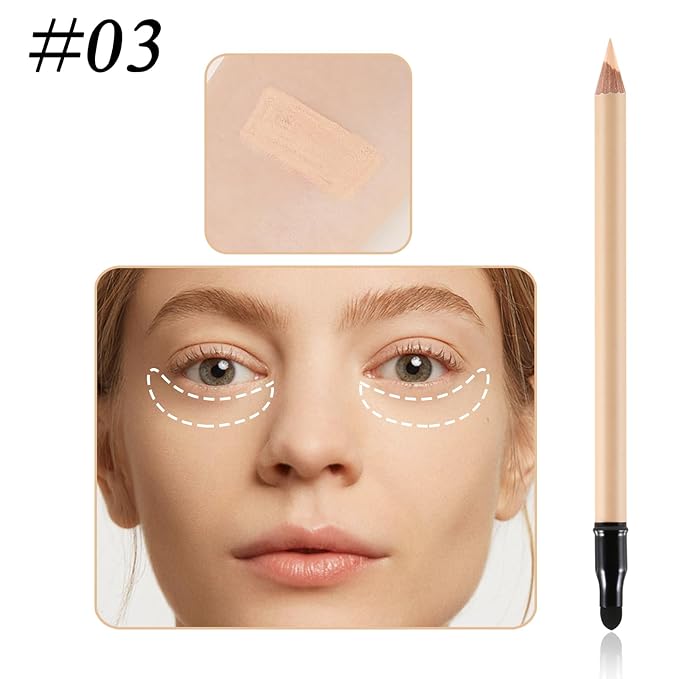 Concealer Pencil with Sharpner,Full Coverage,Waterproof Under Eye Concealer Stick