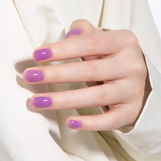 MAYCHAO 15ML Jelly Dreamy Mauve Gel Nail Polish 1Pc Transparent Purple Gel Polish Soak Off UV LED Translucent Nail Polish Nail Art Starter Manicure Salon DIY at Home, 0.5 OZ