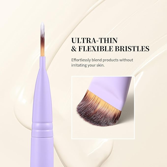 EIGSHOW Flat Foundation Brush - Small Kabuki Brush for Liquid & Cream Foundation, Concealer, Silver Ion Bristles for Smooth, Flawless Application (F673P)