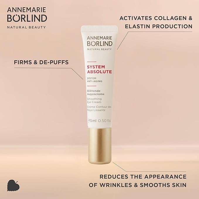 ANNEMARIE BÖRLIND - SYSTEM ABSOLUTE Smoothing Eye Cream - Vitamin C, Darutoside and Caffeine Eye Wrinkle Smoothing - Tones, Plumps, and Rejuvenates - 0.5 Fl Oz