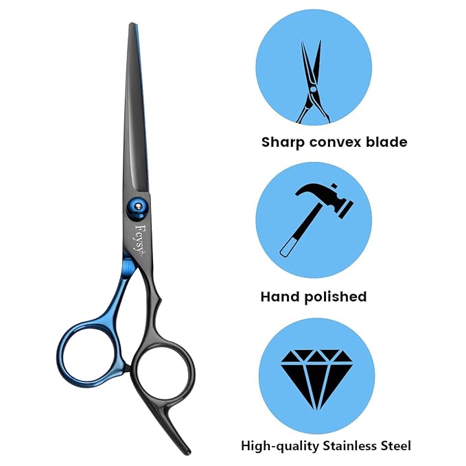 Hair Scissors Thinning Shears Set, Fcysy Professional Hair Cutting Scissor Kit Texturizing Shears Set, Barber Scissors Kit with Hairdresser Haircut Layering Shears