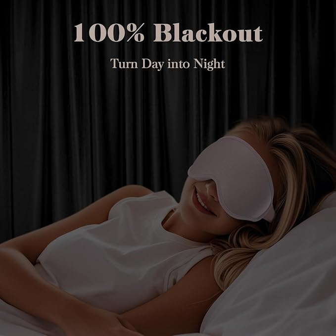 Fygrip 3D Eye Mask Sleep Mask for Men & Women, 100% Pressure-Free & Light Block-Out Eye Mask for Sleep with Easy Adjustable Strap, Night Eye Cover for Travel, Pink
