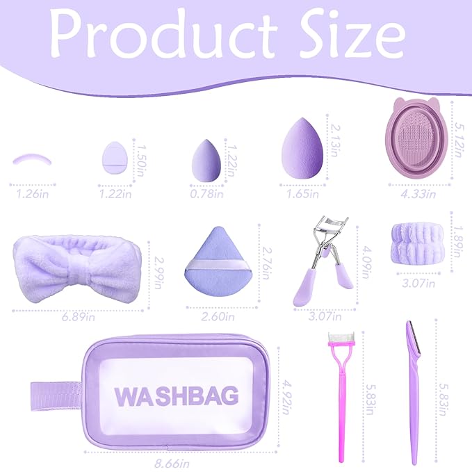 GZIXBDA Makeup Brush Set, 49Pcs Makeup Tool Set Premium Synthetic Foundation Concealers Powder Eye Shadows Makeup Brushes Kit for for Beginner Professional, Purple