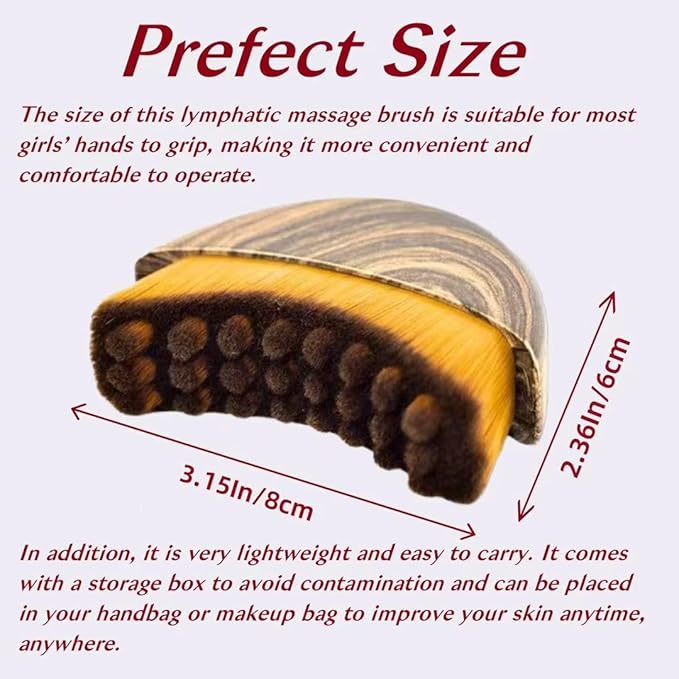 Lymphatic Contour Face Brush - Lymphatic Drainage Massager for Face Lifting, Jawline Sculpting & Anti-Puffiness - Ultra-Soft Dry Brushing Facial Tool with Travel Case