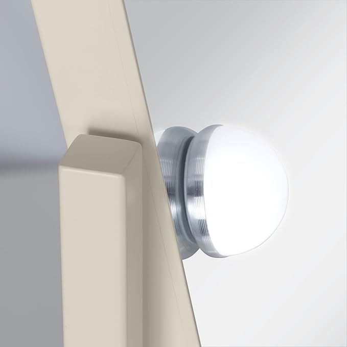 Zadro Scalloped Edge Hollywood LED Vanity Mirror, 12 Dimmable Bulbs, 3 Color Temperatures, 360° Rotation, Angle-Adjustable Tilt, USB-C Plug-in, Large 12" x 19", 1X Viewing Area (Neutral)