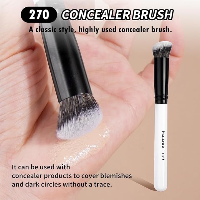 MAANGE 3 PCS Foundation Contour Conceal Brush Set, Makeup Brushes, Women‘s Blending Brushes, Professional Face Brush Set Tools,for Blending Setting Buffing with Liquid, Cream and Powder Cosmetic