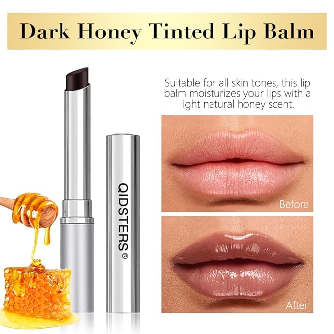 2Pcs Honey Lipstick Tinted Lip Balm, Sheer Hydrating Lip Stain for All Skin Tones, Natural Lightweight Lips Gloss Makeup for Women, Vegan & Cruelty-Free