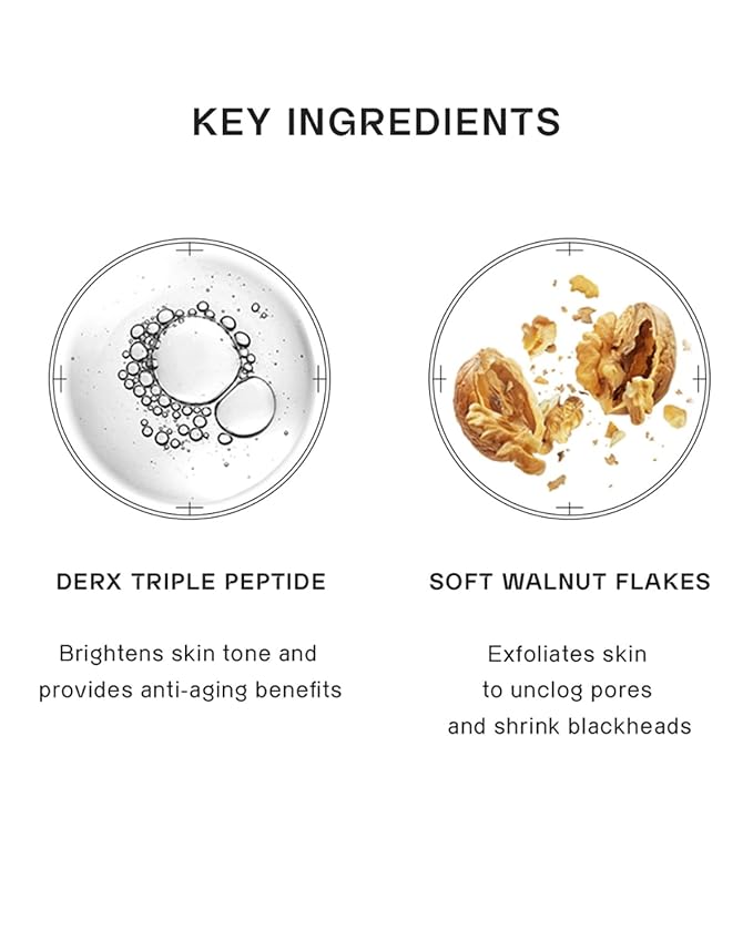 OGANA CELL DERX Revitalizing Facial Cleanser with Peptides & Walnut Microbeads - Gentle Exfoliating Gel To Foam for all Skin, Korean Clinic-Developed (120ml/4.05 fl.oz.)