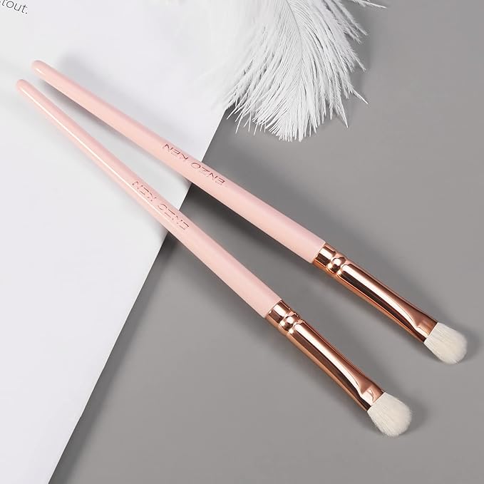 ENZO KEN Medium Smudge Eye Shadow Brush - Natural Goat Hair Eyeshadow, Shader and Smudge Brush. Single, Pink. E403M