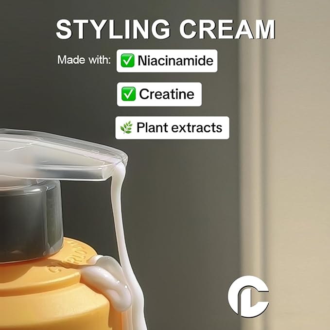 CURLOOK Kinky-Coily Hair Leave-in Styling Cream - Silicone Free With Niacinamide, Creatine, Minerals, Triolein Oil, Shea Butter, Murumuru Butter and Scalp & Plant Extracts - Made in Canada