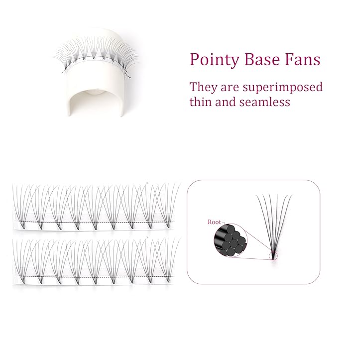 Premade Fans Volume Lash Extensions C D Curl Mix Tray 8-14mm .07 6D Handmade Pre made Fanned Russian Cluster Eyelashes by FADLASH (6D-0.07-C, Mix 8-14mm)
