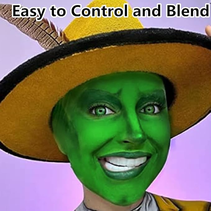 Go Ho Green Face Paint,Waterproof Oil Based Cream Face Body Paint Stick for Halloween Cosplay SFX Hulk Witch Gamora Green Costume Makeup