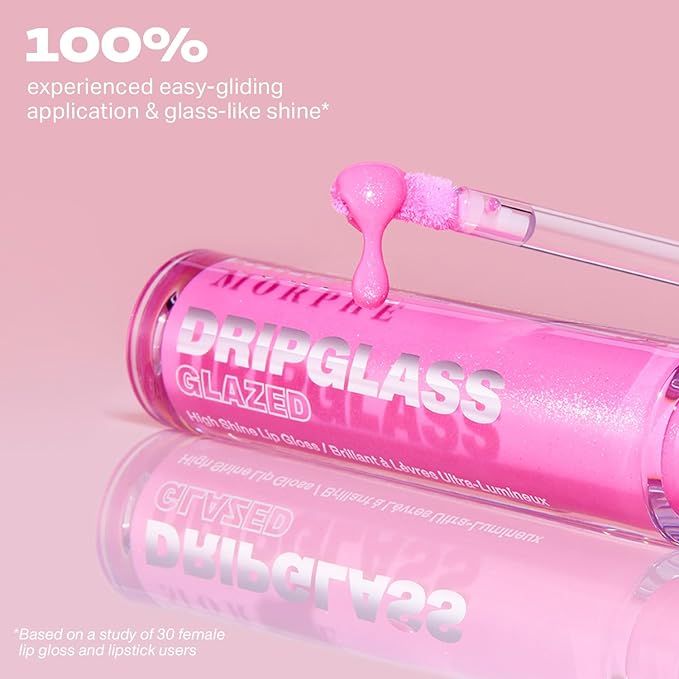 MORPHE Dripglass High Shine Lip Gloss - Semi-Sheer or Full Coverage Lip Color with Glass-Like Shine and Nonsticky Finish - Infused With Squalane & Vitamin E - Unbreakable Brick (0.13 Fl Oz)