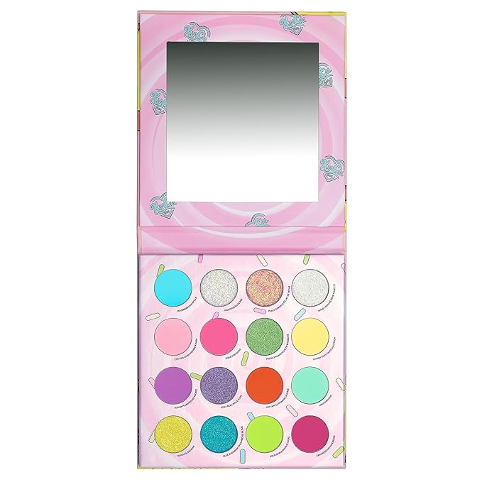 KimChiChic Beauty Donut Collection Eyeshadow Palette - 16 Matte, Pigment, & Glitter Shadows, Versatile for Day to Night Looks, Cruelty Free, Rainbow Sprinkles