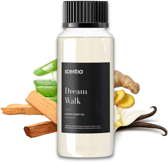 Scentia Premium Fragrance Oil Blend - 120 ml 4.06 fl oz - Essential Oil Blend with White Tea for Waterless & Ultrasonic Aroma Diffuser - Dream Walk