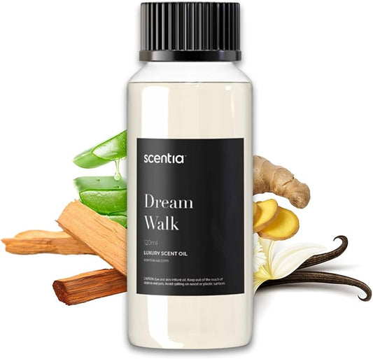 Scentia Premium Fragrance Oil Blend - 120 ml 4.06 fl oz - Essential Oil Blend with White Tea for Waterless & Ultrasonic Aroma Diffuser - Dream Walk