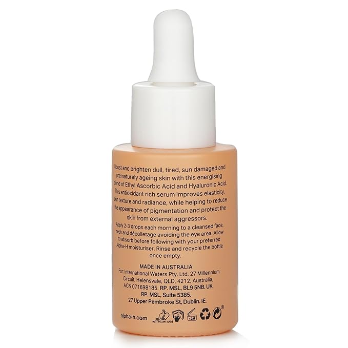 Alpha-H Vitamin C Serum With 10% Ethyl Ascorbic Acid And Hyaluronic Acid - Daily Brightening For Dull, Uneven Complexion - Helps Boost Glow And Smooth Texture