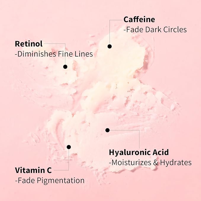 UJhay Retinol Eye Stick, Anti-Aging Eye Balm with Caffeine & Vitamin C, Reduces Wrinkles Dark Circles Puffiness Under-Eye Bags, Hydrating Firming Eye Cream