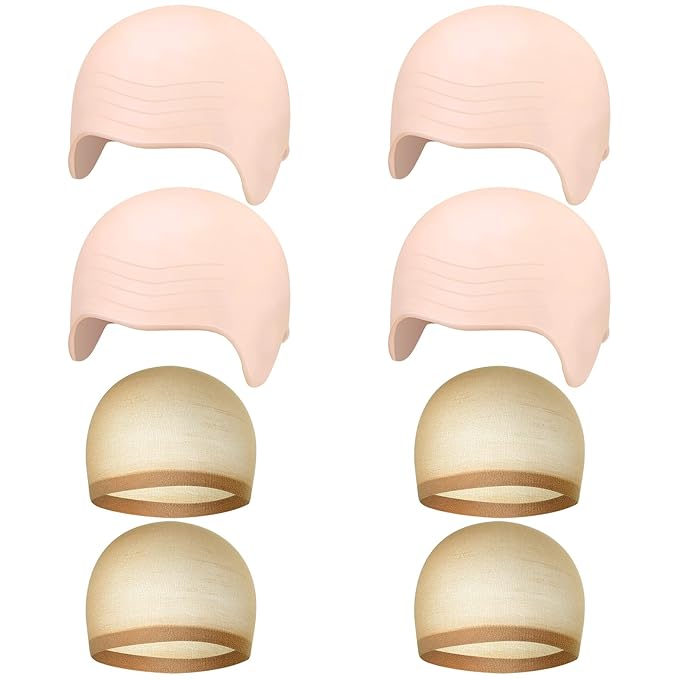 4 PCS Halloween Makeup Latex Bald Cap for Halloween Theme Party Cosplay for adults Women Men Bald Head Wig Cap Bald Hat Costume Accessory