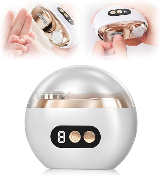 Multi Functional Electric Nail Trimmer, 2026 Upgraded 3 in 1 Electric Polishing Automatic Nail Clippers for Toenails or Hand Fingernails, Portable Rechargeable Device for Adults Seniors Care (White2)
