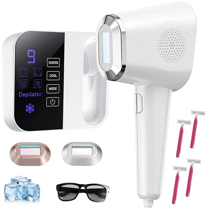 Ipl Laser Hair Removal For Women & Men,Painless Laser Hair Removal Device,2 Modes,5 Levels,Permanent At-Home Hair Removal For Face & Body