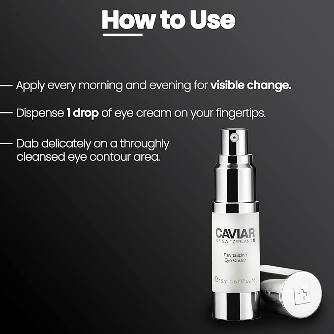 Black Caviar Under Eye Cream – Anti Aging Skin Care Moisturizer Cream | Instant Hydrating, Collagen Puffiness and Bags Reducer, Wrinkles Repairing & Circle Remover Treatment