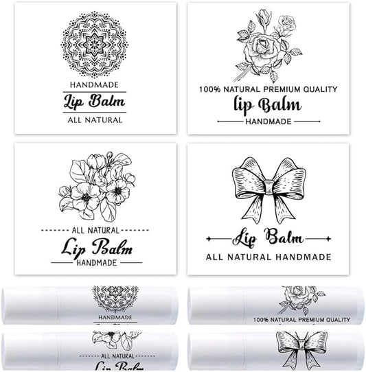 OLYCRAFT 100Pcs Self-Adhesive Lip Balm Tag Wrapping