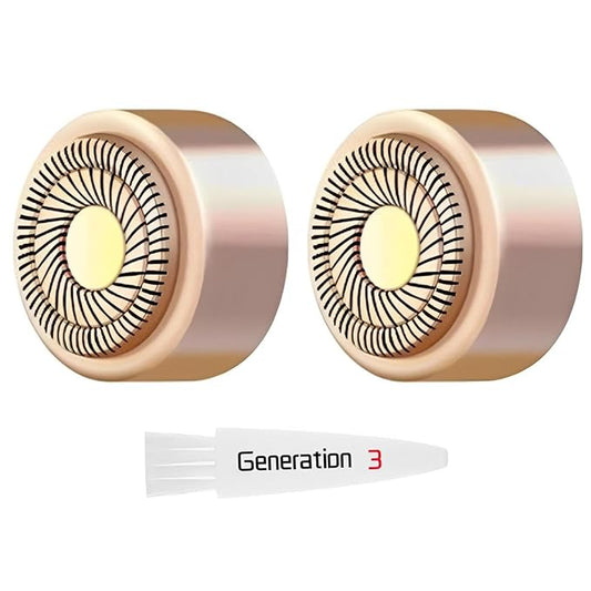 Generation 3 Replacement Heads for Flawless Replacement Heads Gen 3 Compatible with Finishing Touch Flawless Facial Hair Remover Ring Light Version,New Upgraded Replacement Blades for Flawless,2 Pack.
