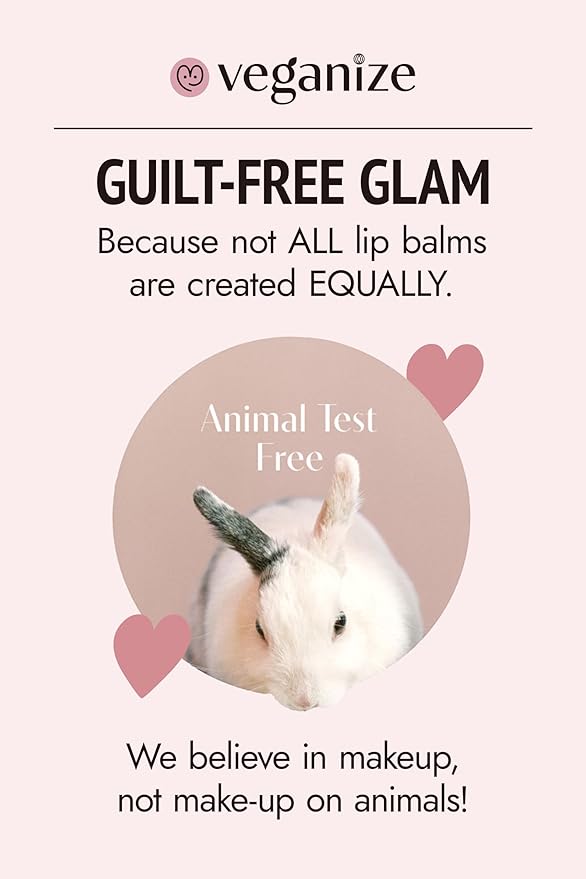 SELF BEAUTY Veganize Collagen Lip Glass Balm | Hydrating Lip Balm in 9 Vibrant Colors | Moisturizing Lip Care Infused with Collagen Jelly Magic | No Animal Trial Lip Balm 0.06 oz (#7 Pale Petal)