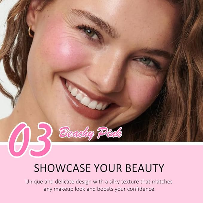 evpct 2In1 Blush Contour Multiuse Makeup Stick, Beachy Pink & Nude Creamy Butter Blush Bronzer Contour Multiuse Stick for Cheeks Lips Eyes Faces, Mloisturing Radiant Finish, Vegan & Cruelty-Free