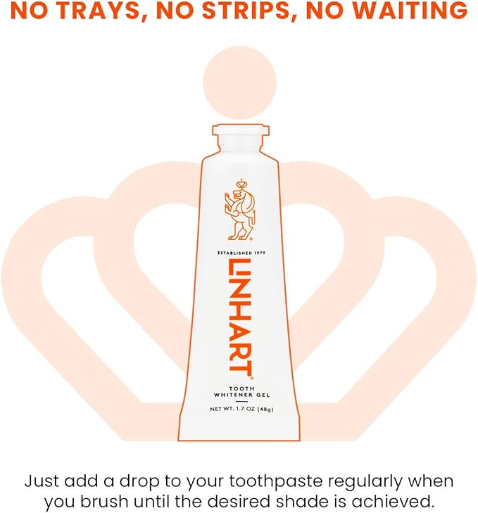 LINHART Teeth Whitener Gel with Hydrogen Peroxide, Tooth Whitener for Sensitive and Normal Teeth - No Sensitivity, Effective, Whitens Teeth with 50% More Strength