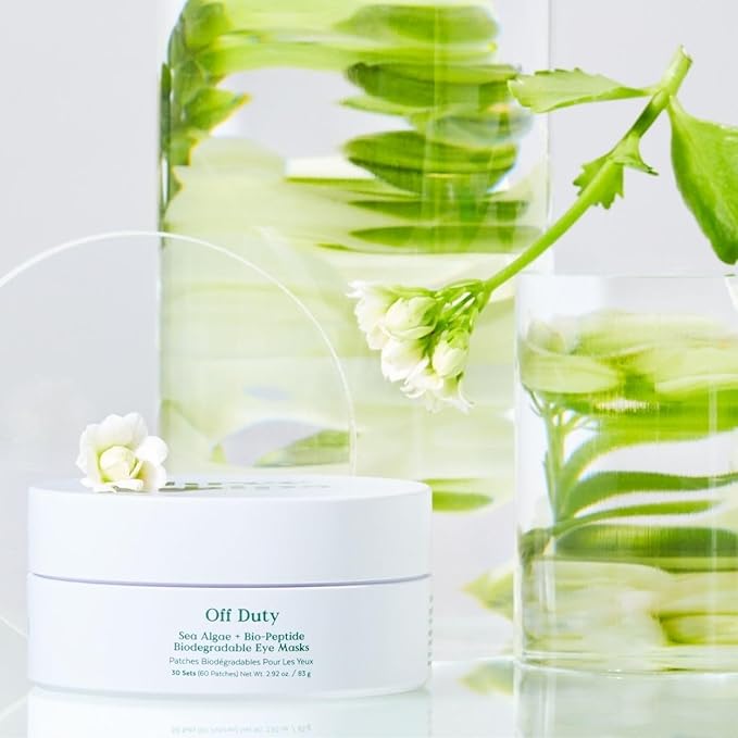 Three Ships - OffDuty Sea Algae + Bio-Peptide Smoothing Biodegradable Eye Masks | Firm, Smooth, Refresh Under Eye Skin | Cruelty-Free, Vegan, Paraben-Free, Sensitive Skin Safe (30 Sets | 2.96 oz)