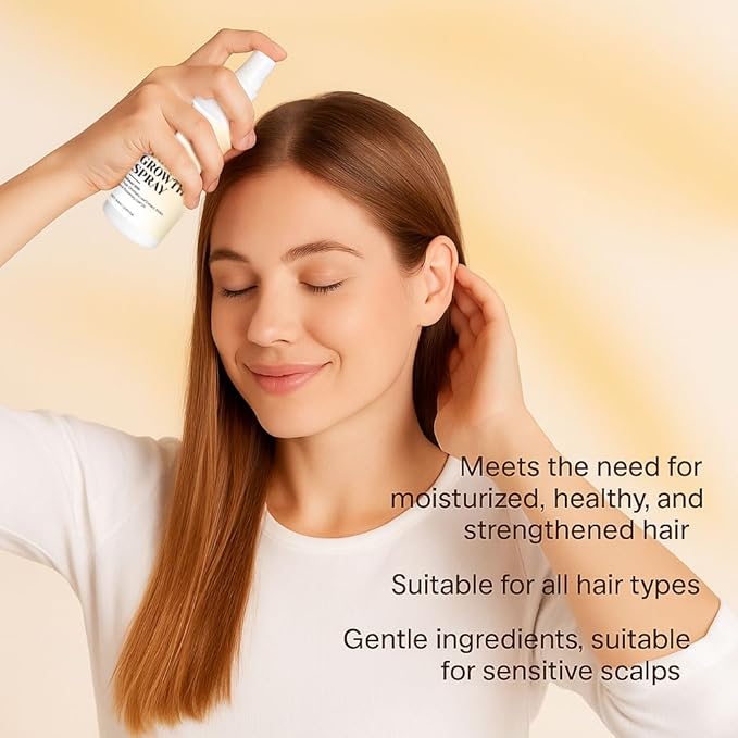Rosemary Oil & Biotin Hair Growth Spray for Scalp | Non-Greasy Formula to Reduce Hair Thinning & Prevent Hair Loss, 60ml Bottle