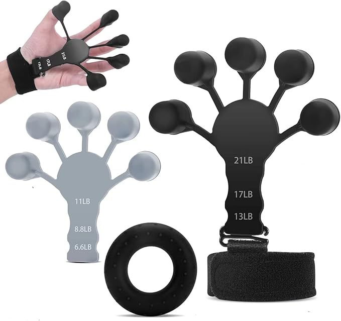 Gripster,Finger Strengthener and Grip Strength Trainer,Finger Exerciser,Vein Grip,Forearm 6 Level