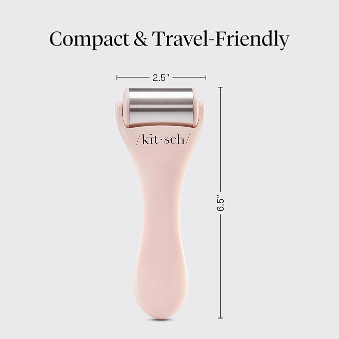 Kitsch Ice Roller for Face – Stainless Steel Ice Face Roller to Reduce Puffiness, Redness & Headaches – Cooling Facial Roller for Skin Care, Irritation Relief & Spa-Like Experience at Home - Pink