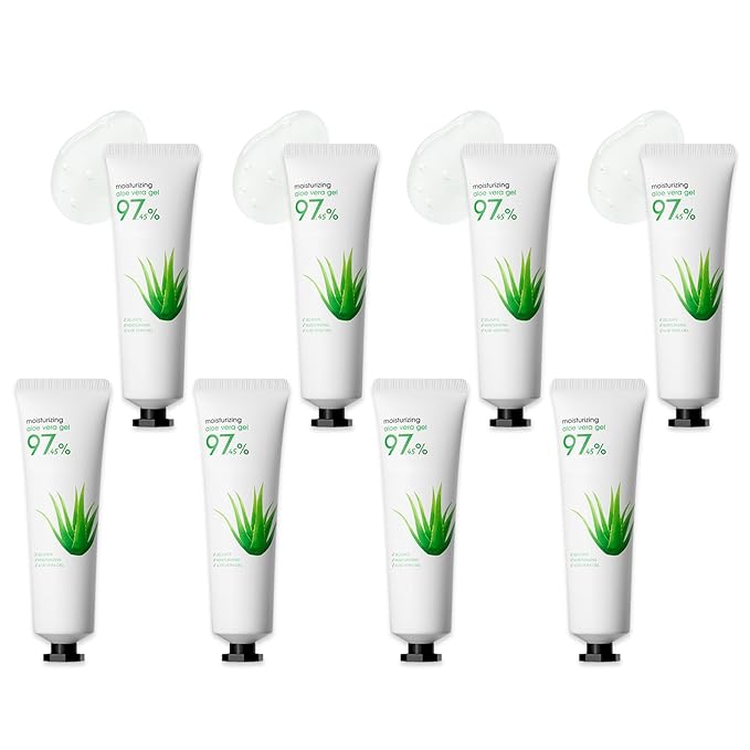 Fusang 8Pcs Organic Aloe Vera Gel for After Sun Skin Care,Natural Moisturizing Aloe Vera Gel for Face & Body,Easy to Portable Face Moisturizer,Travel Size Pure Vera Aloe Gel for all Skin Types F